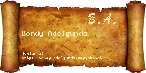 Bondy Adelgunda névjegykártya